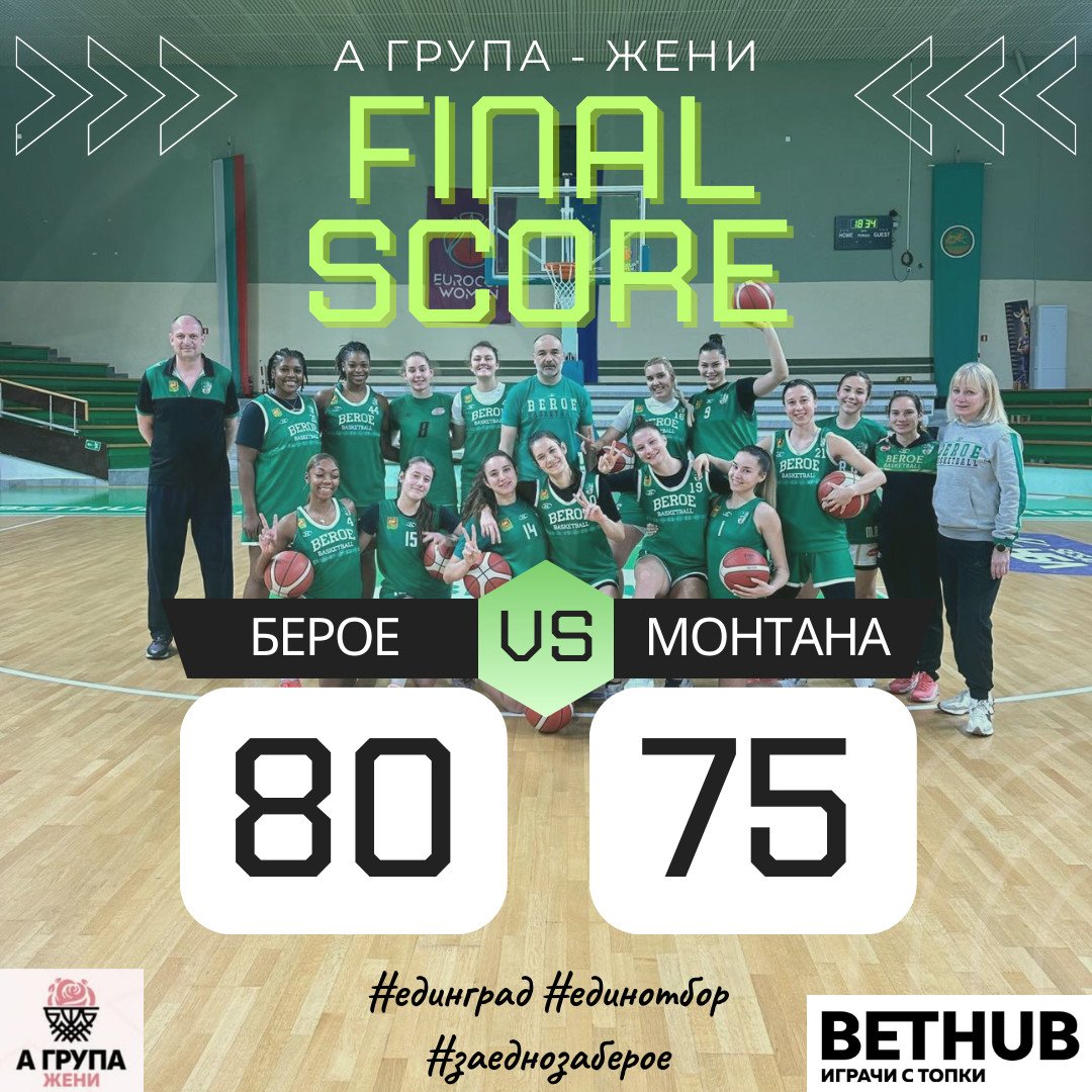БК „БЕРОЕ“ (СТАРА ЗАГОРА) - БК „МОНТАНА 2003“ (МОНТАНА) БК „БЕРОЕ“ (СТАРА ЗАГОРА) - БК „МОНТАНА 2003“ (МОНТАНА)