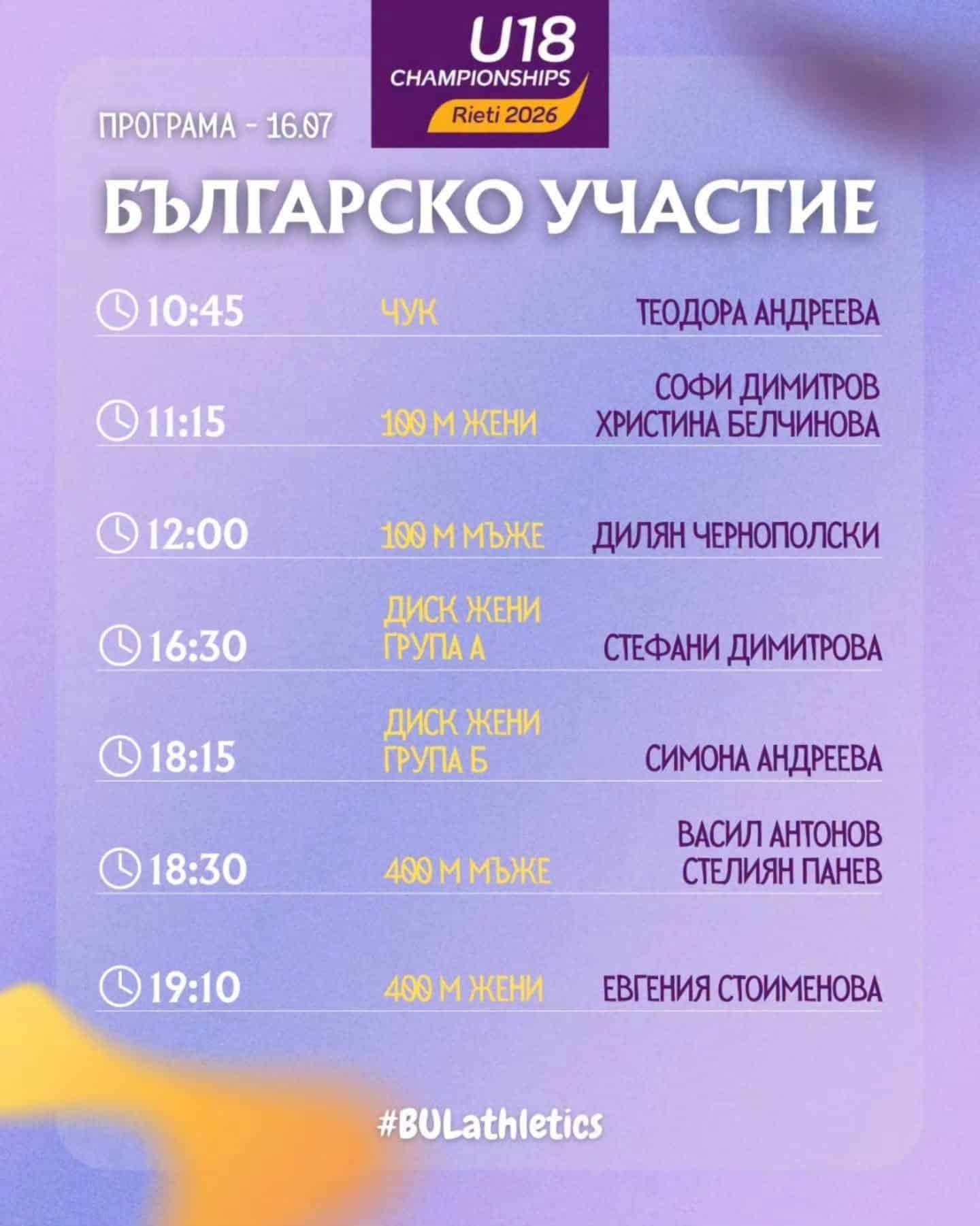 Европейското първенство по лека атлетика за юноши и девойки до 18 години.
