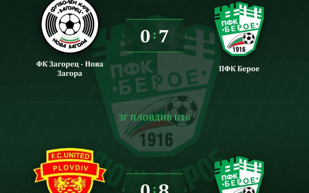 МЛАДИТЕ БЕРОЙЦИ ВПЕЧАТЛИХА С ДВЕ РАЗГРОМНИ ПОБЕДИ